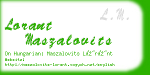 lorant maszalovits business card